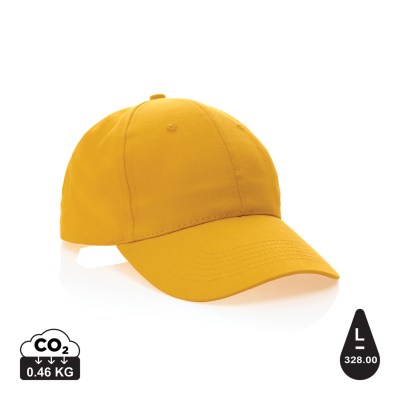 MPACT 6 PANEL 190GR RECYCLED COTTON CAP with Aware™ Tracer in Yellow