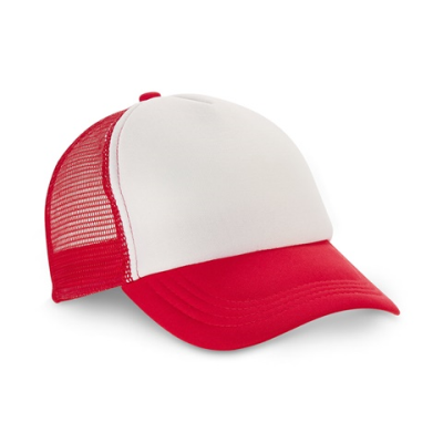 NICOLA POLYESTER AND MESH CAP (150 G & M²) in Red