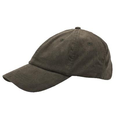 POLY-COTTON CORD 6 PANEL UNSTRUCTURED BASEBALL CAP in Khaki