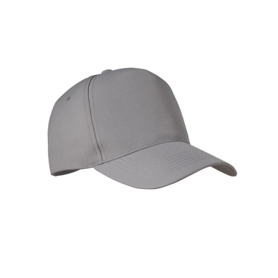 RPET 5 PANEL BASEBALL CAP in Grey