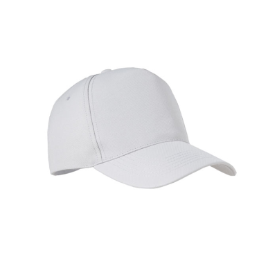 RPET 5 PANEL BASEBALL CAP in White