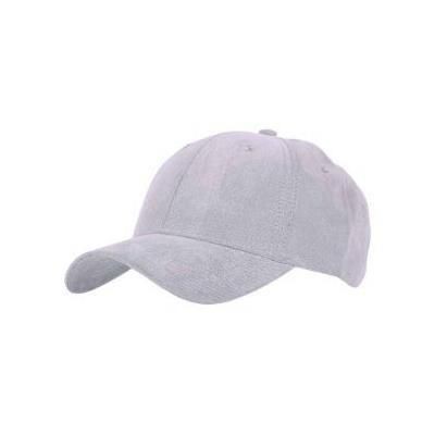 TACTILE MICROFIBRE WEAVE SIX PANEL BASEBALL CAP in Grey