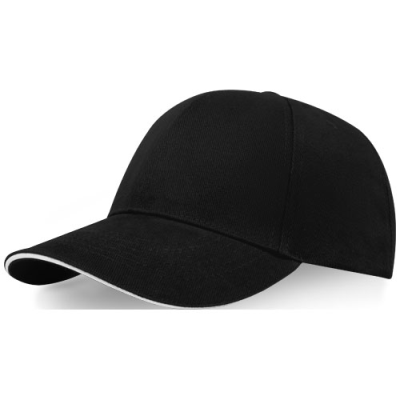 TOPAZ 6 PANEL GRS RECYCLED SANDWICH CAP in Solid Black