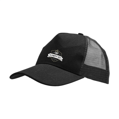 TRUCKER RECYCLED COTTON CAP in Black