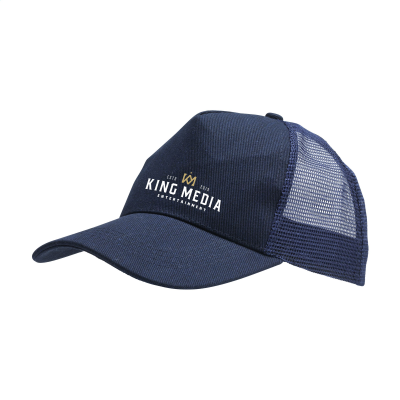 TRUCKER RECYCLED COTTON CAP in Navy