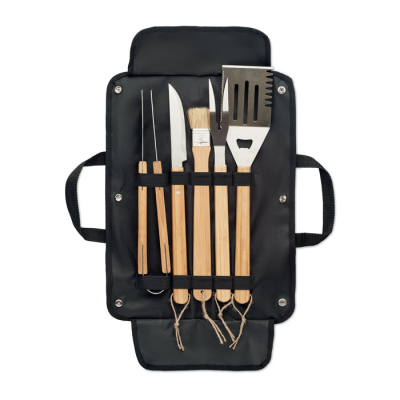 5 BARBECUE TOOLS in Pouch in Black