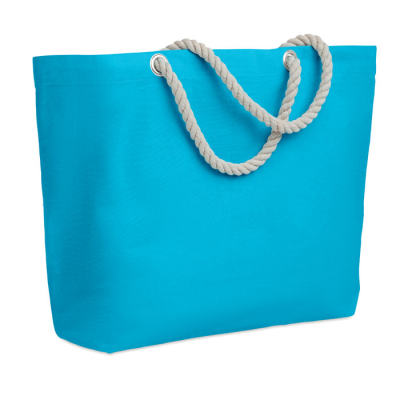 BEACH BAG with Cord Handle in Blue