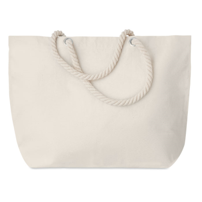 BEACH BAG with Cord Handle in Brown