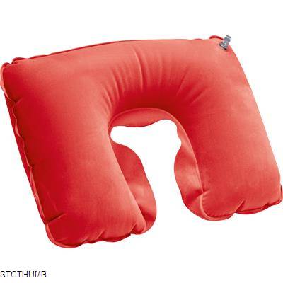 INFLATABLE SOFT TRAVEL PILLOW in Red