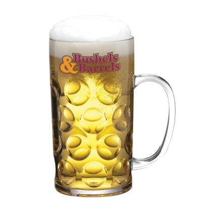 REUSABLE PLASTIC STEIN BEER MUG - 2 PINTS  &  1 LITRE