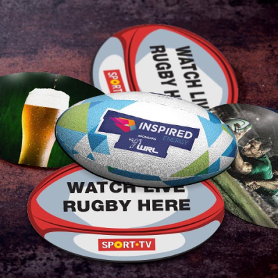 RUGBY BALL SHAPE PREMIUM BEER MAT