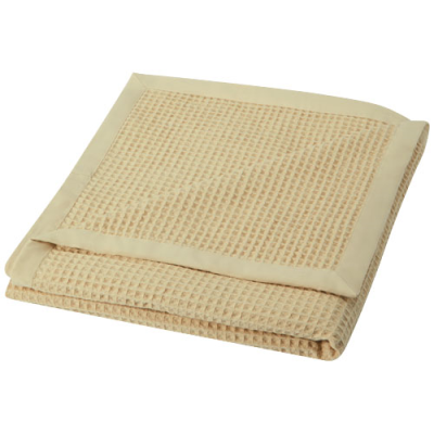 ABELE 150 x 140 CM COTTON WAFFLE BLANKET in Beige