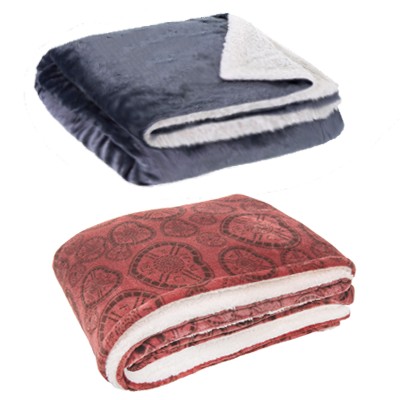 AZTEX SHERPA STYLE SNUGGLE PICNIC BLANKET