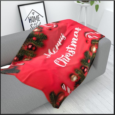 CHRISTMAS CUSTOM PRINTED FLEECE PICNIC BLANKET 100CM X 150CM