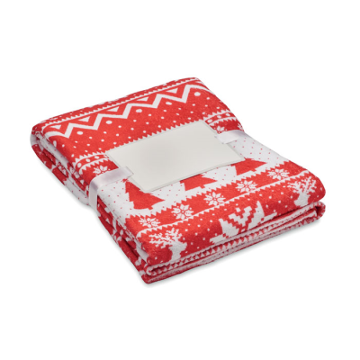 RPET FLEECE BLANKET 190 GR & M² in Red