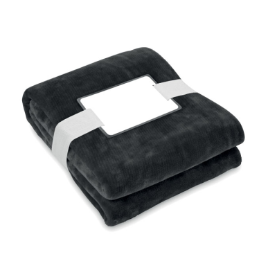 RPET FLEECE BLANKET 280 GR & M² in Black