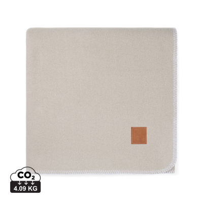 VINGA MOULTON GRS RPET BLANKET in Beige, Feather Grey