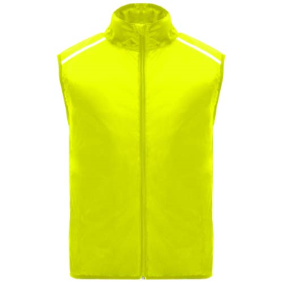 JANNU UNISEX LIGHTWEIGHT RUNNING BODYWARMER in Fluor Yellow