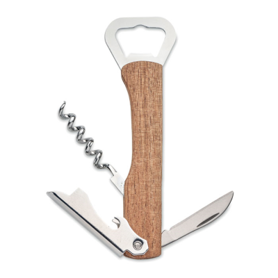 3 in 1 Bamboo Bottle Opener in Brown