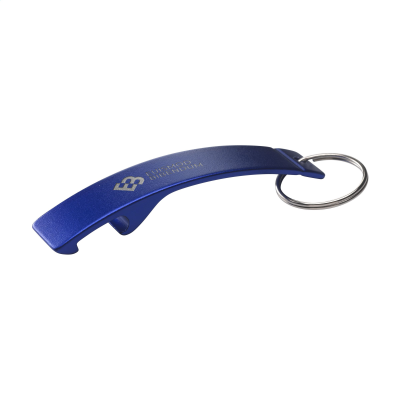 ALUMINIUM METAL OPENER GRS RECYCLED KEYRING in Blue