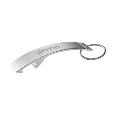 ALUMINIUM METAL OPENER GRS RECYCLED KEYRING in Silver