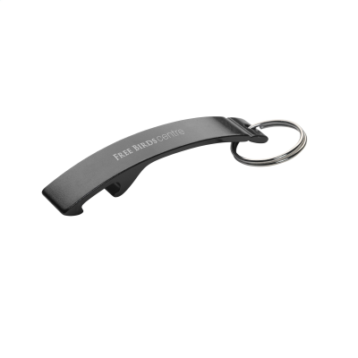 ALUMINIUM METAL OPENER KEYRING in Black