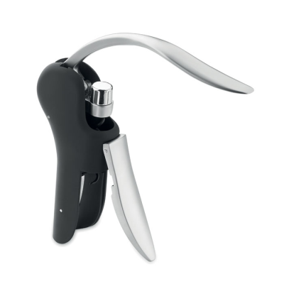 AUTOMATIC LEVER CORKSCREW BOTTLE OPENER in Black