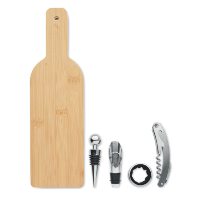 BOTTLE SHAPE WINE SET in Brown