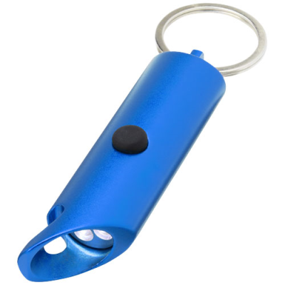 FLARE RCS RECYCLED ALUMINIUM METAL IPX LED LIGHT AND BOTTLE OPENER with Keyring Chain in Royal Blue