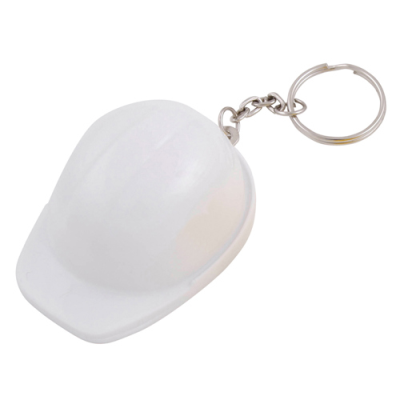 HARD HAT BOTTLE OPENER AND KEYRING CHAIN in White