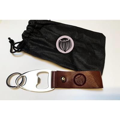 LEATHER BOTTLE OPENER KEYRING