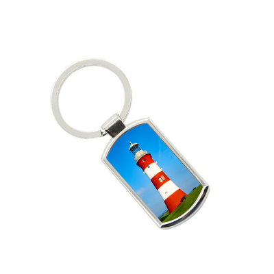 METAL KEYRING - RECTANGULAR - 79MM x 33MM in Silver