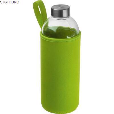 1000 ML GLASS BOTTLE with Neoprene Sleeve in Apple Green