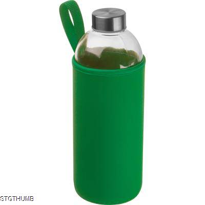 1000 ML GLASS BOTTLE with Neoprene Sleeve in Green