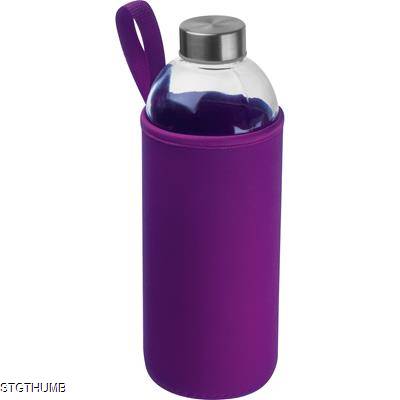 1000 ML GLASS BOTTLE with Neoprene Sleeve in Purple