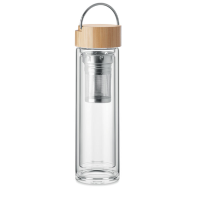 DOUBLE WALL GLASS BOTTLE 400ML in White