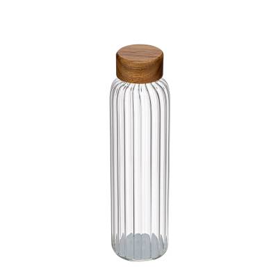 DRINK BOTTLE MADE OF BOROSILICATE GLASS with Acacia Lid 500ml