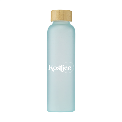 FROSTY GLASS BOTTLE 550 ML DRINK BOTTLE in Transparent Light Blue