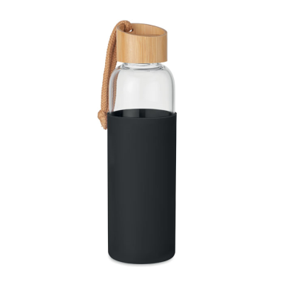 GLASS BOTTLE 500 ML in Pouch in Black