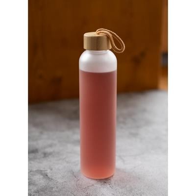 GLASS BOTTLE BAMBOO 750ML