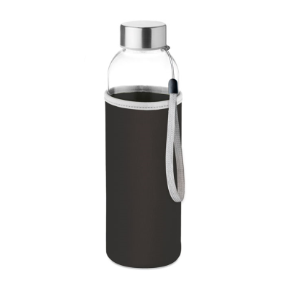 GLASS BOTTLE in Pouch 500Ml in Black