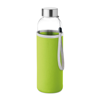 GLASS BOTTLE in Pouch 500Ml in Green