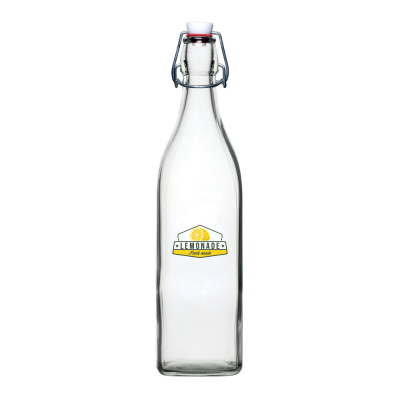 GLASS SQUARE SWING BOTTLE - 2 PINT (1 LITRE)