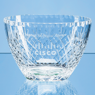 20,5CM LEAD CRYSTAL PANELLED FRUIT BOWL