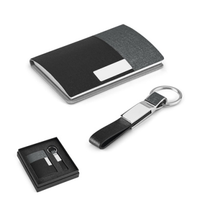 TRAVOLTA BUSINESS CARD HOLDER & KEYRING SET