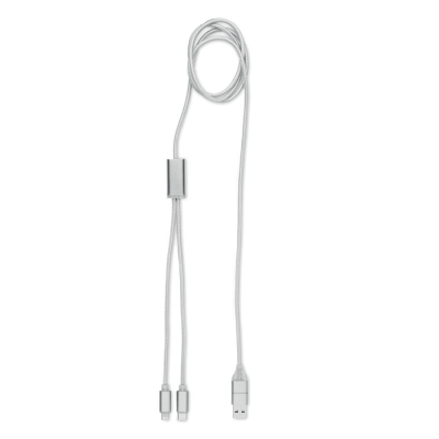 2 in 1 LONG CHARGER CABLE in Silver