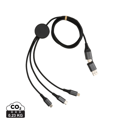 TERRA RCS RECYCLED ALUMINIUM METAL 120CM 6-IN-1 CABLE in Grey