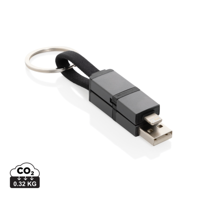 TERRA RECYCLED ALUMINUM 4 in 1 60W Fast Charger Cable in Grey