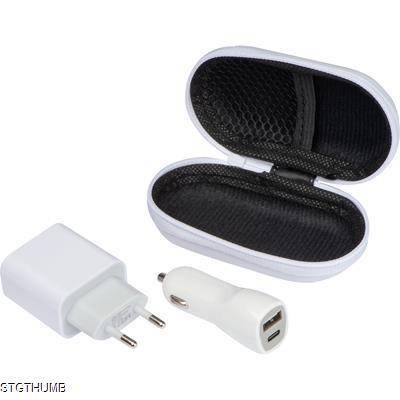 USB + C-TYPE TRAVEL SET in White