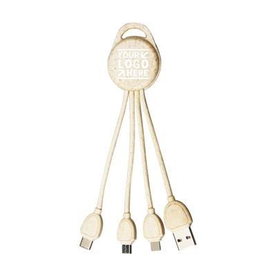 WHEAT STRAW BIODEGRADABLE MULTI USB FOUR in One Charger Cable